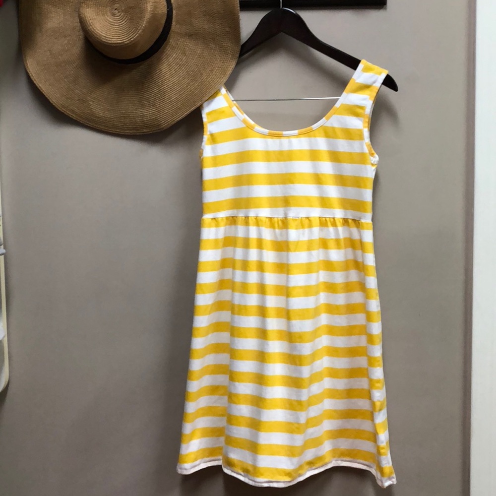 Yellow/White Striped Cotton Sundress. Size M